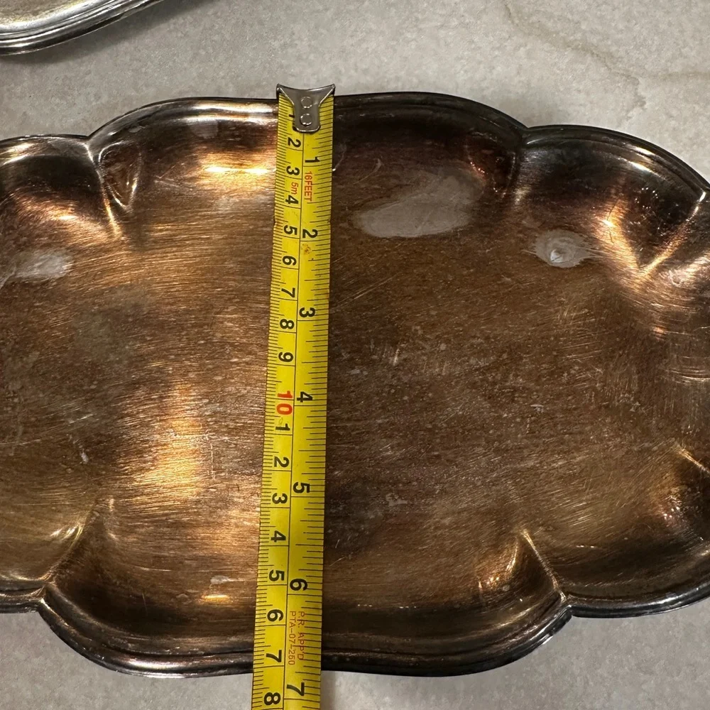 Set of two silverplate serving dishes